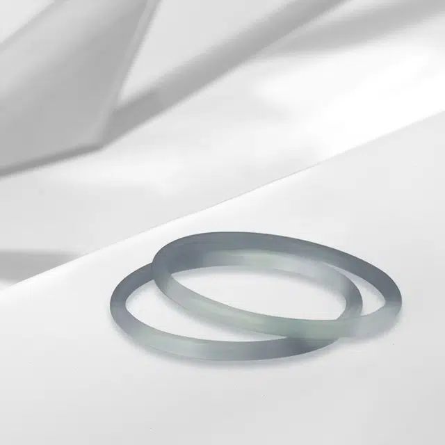 尚银福 天青色等烟雨 国潮新中式轻奢精致复古高级感 仙气古风气质一步一响圆条细条 琉璃 玉石手镯 女款