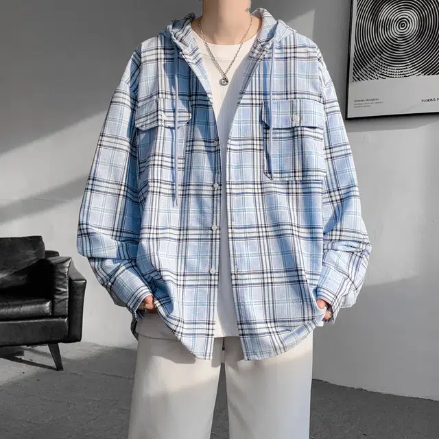 寻星记 多元风格潮流连帽开衫长袖衬衫 男女同款