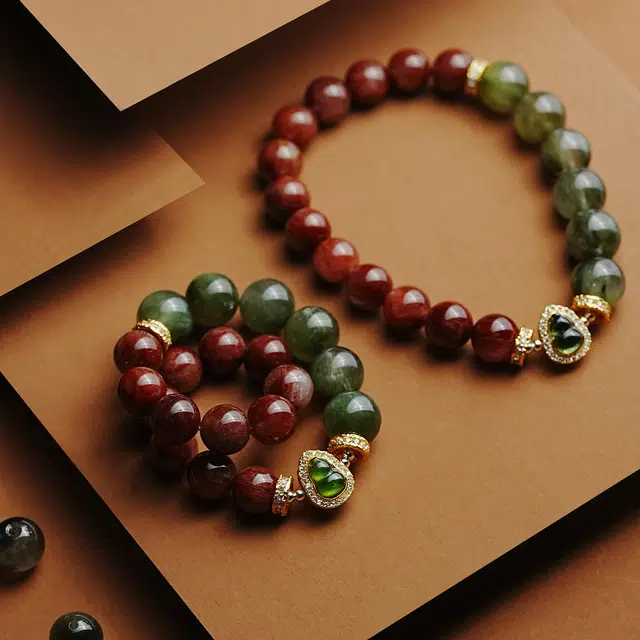 【匠心手作 赤碧辉映】 灵菲 招财转运好人缘新中式兔毛水晶葫芦转运珠手饰 轻奢小众高级感平安福禄#好运天然 红发晶 手串 女款