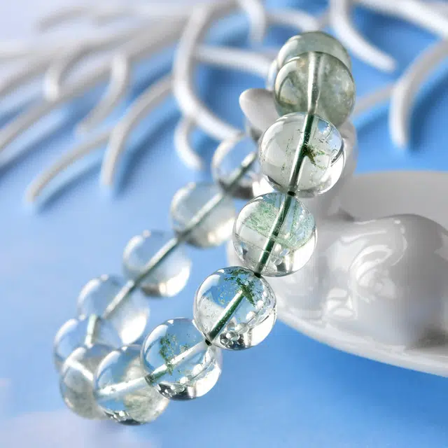 【匠心手作 聚宝盆】 灵菲 高透款精品级绿水晶 新中式招财进宝国风小众设计百搭转运珠 #好运财富礼盒天然 绿幽灵 手串 男女同款情侣款