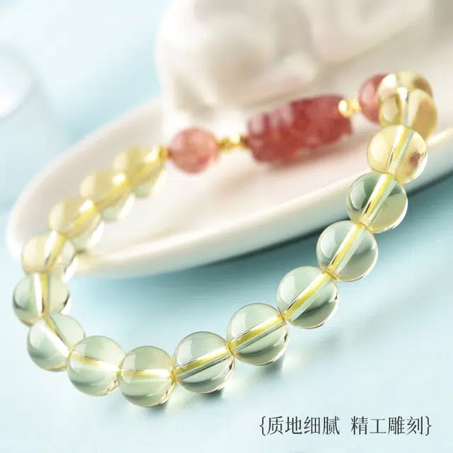 灵菲 高品质貔貅 招财转运暴富佛珠 新中式少女感小众设计 礼盒#好运 水晶 手串 女款