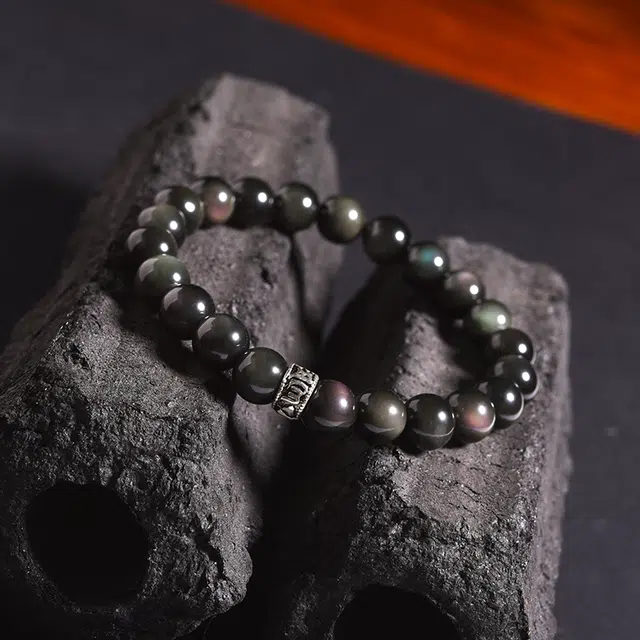 【匠心手作 箴言祥瑞】 灵菲 新中式幸运守护转运珠 国潮百搭高级感显气质招财纳福吉祥如意赠礼 #好运礼盒 黑曜石 手串 男女同款情侣款