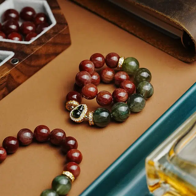 【匠心手作 赤碧辉映】 灵菲 招财转运好人缘新中式兔毛水晶葫芦转运珠手饰 轻奢小众高级感平安福禄#好运天然 红发晶 手串 女款