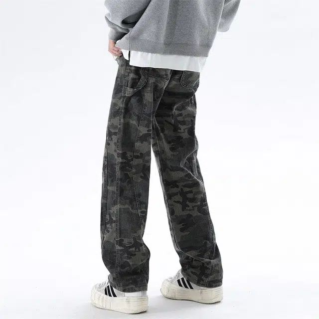 一碗士多 美式高街复古工装风舒适百搭长裤牛仔裤 男女同款