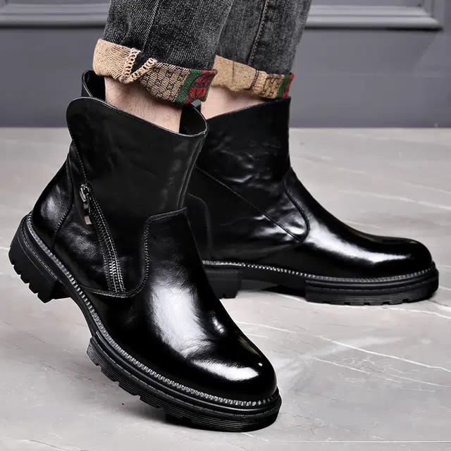 牛剖层革 英伦通勤舒适时尚经典潮流百搭 短靴 男款