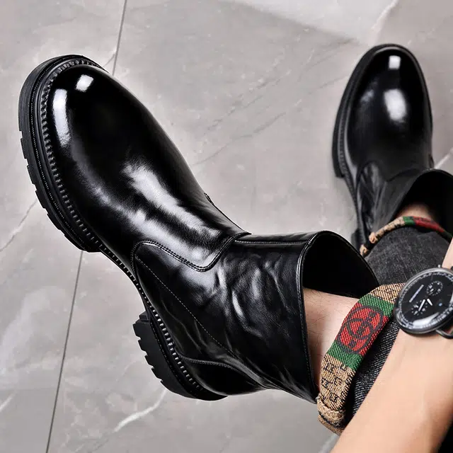 牛剖层革 英伦通勤舒适时尚经典潮流百搭 短靴 男款