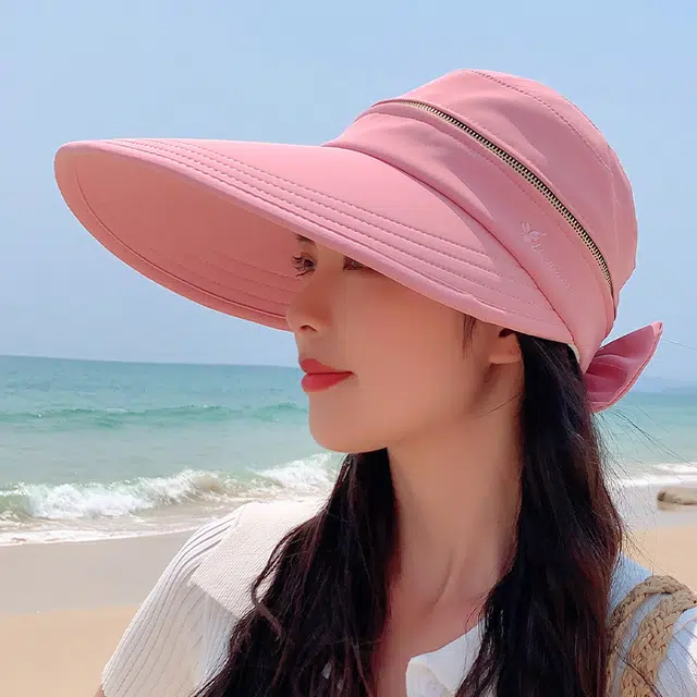 纳兰杜 潮流时尚 款大帽檐显脸小设计防紫外线 织物 防晒帽 女款