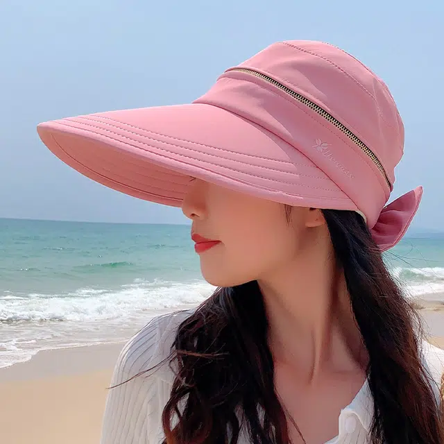 纳兰杜 潮流时尚 款大帽檐显脸小设计防紫外线 织物 防晒帽 女款