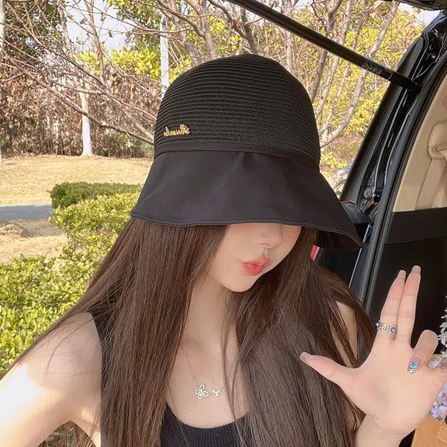 纳兰杜 防紫外线休闲出行显脸  韩版气质着 草编 防晒帽 女款