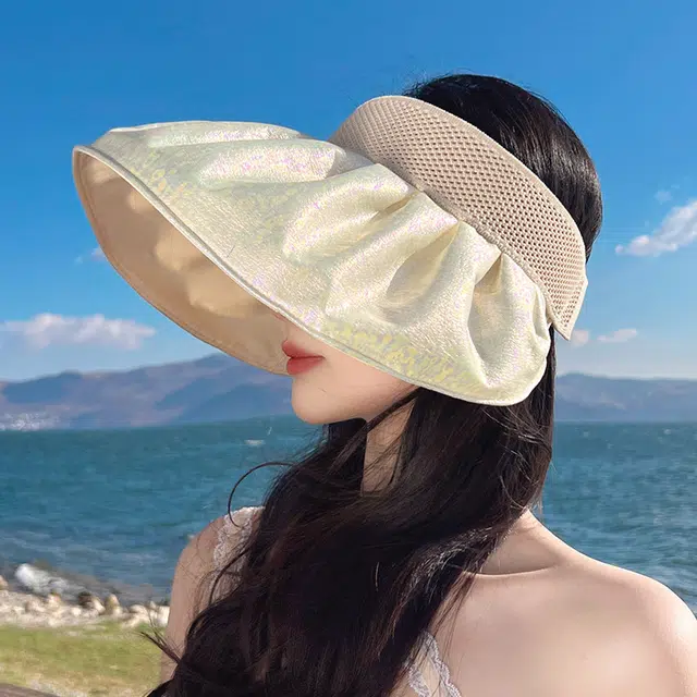 纳兰杜 小众设计显脸小潮流大帽檐高级感 黑胶 防晒帽 女款 多色