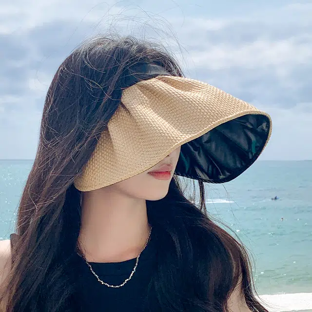 纳兰杜 韩版潮流显脸小休闲防紫外线空顶帽户外出行露营贝壳帽 织物 防晒帽 女款 多色