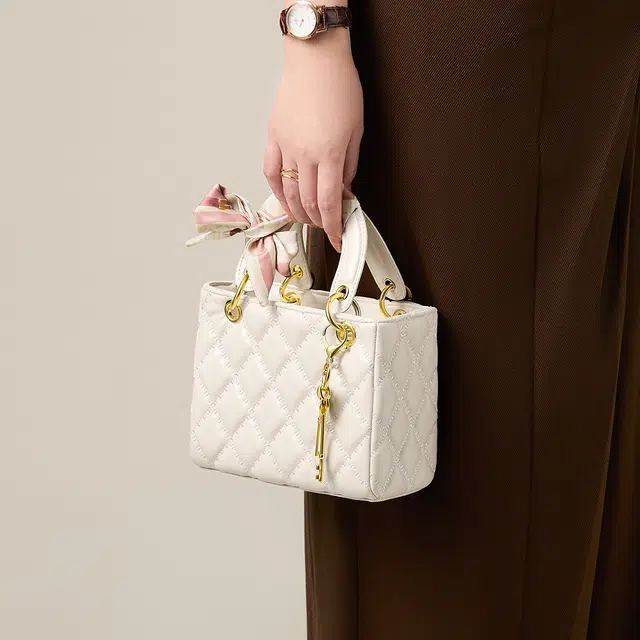 纳兰杜 时尚百搭菱格戴妃包夏季洋气小香风高级感小众品牌女包 合成革 手提包单肩斜挎包 常规 女款 多色