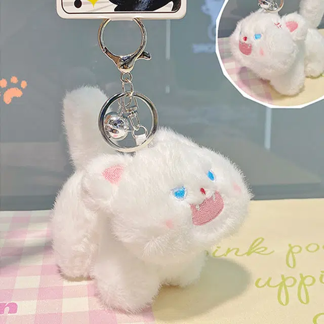 纳兰杜 创意卡通 毛绒 包周边 男女同款情侣款 黑色炸毛猫/白色炸毛猫