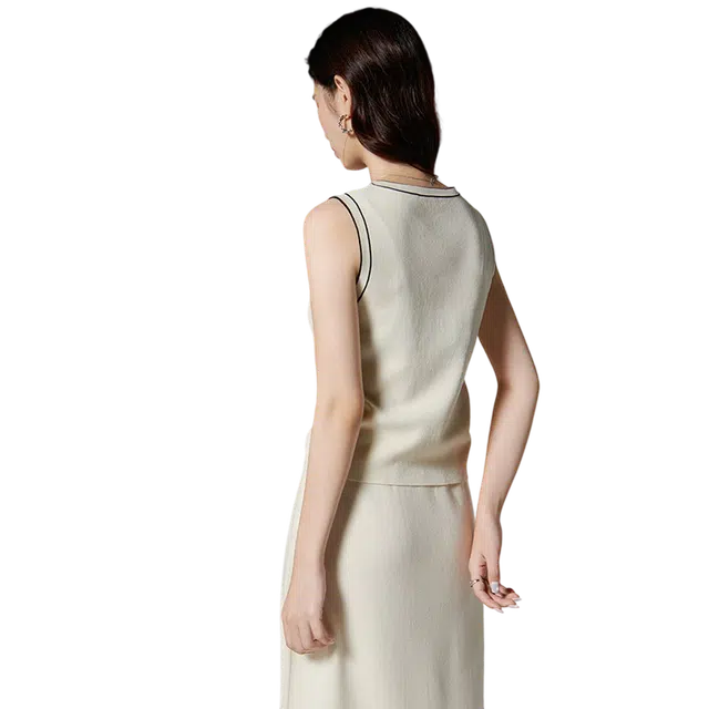 晚白 气质亲肤弹力百搭背心针织 女款