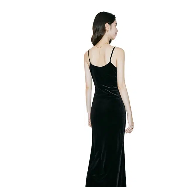 晚白 抗皱性强耐用性极高有弹力连衣裙 女款