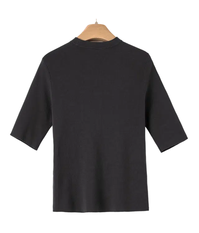 晚白 百搭纯色修身棉质高弹显瘦针织衫 女款