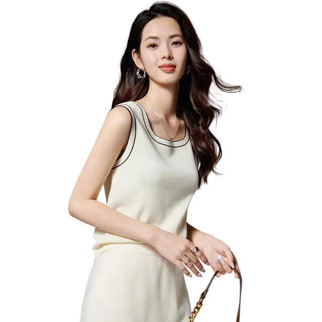 晚白 气质亲肤弹力百搭背心针织 女款