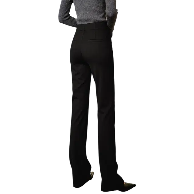 晚白 弹力修身高腰喇叭裤休闲裤 女款