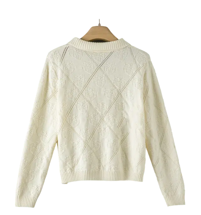 晚白 气质亲肤百搭开衫外套针织衫 女款