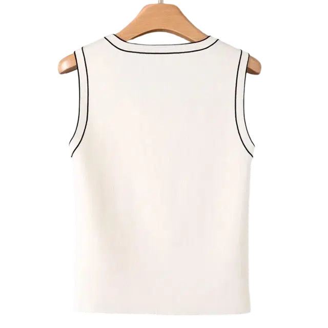 晚白 气质亲肤弹力百搭背心针织 女款