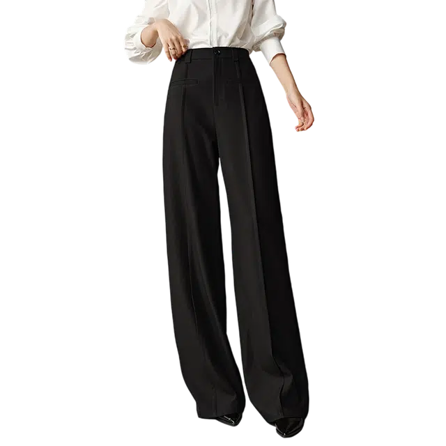 晚白 高腰显瘦阔腿减龄垂感休闲裤 女款