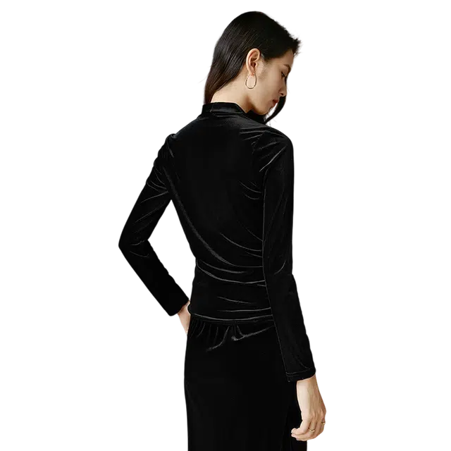 晚白  时尚简约气质上衣百搭纯色设计感 打底衫 女款