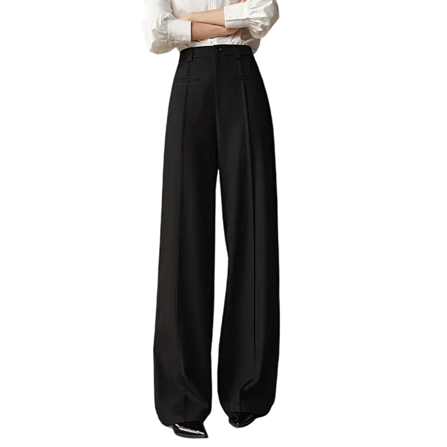 晚白 高腰显瘦阔腿减龄垂感休闲裤 女款