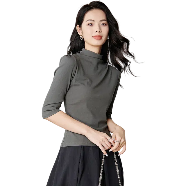 晚白  气质高领弹力修身亲肤 打底衫 女款