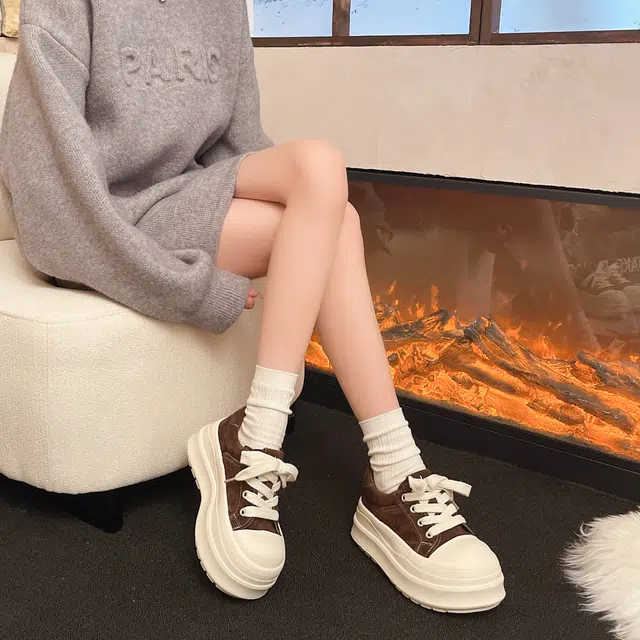 时尚百搭大头厚底增高女运动鞋 板鞋 女