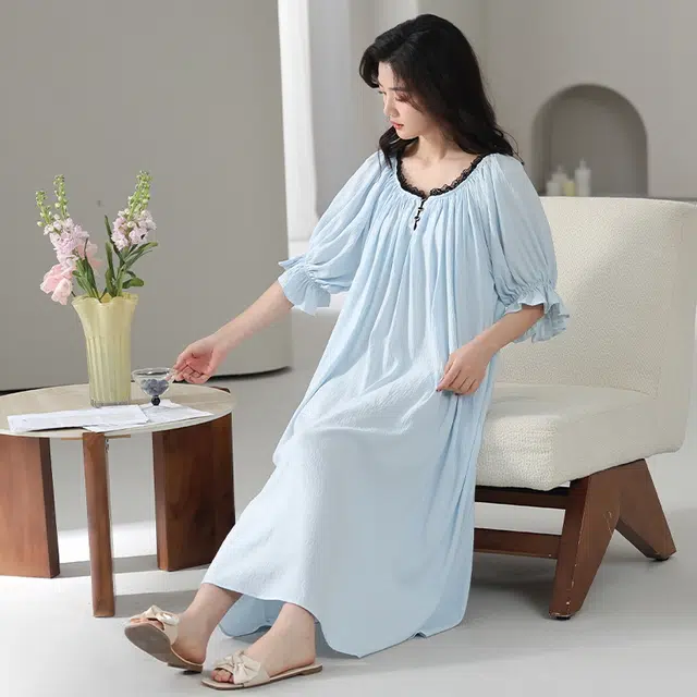 俏佳人 带胸垫短袖舒适可外穿透气亲肤家居服睡裙 女款