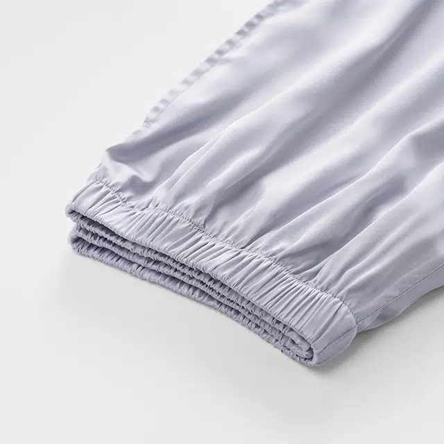 俏佳人 丝滑冰丝高级感翻领开衫纯色简约休闲亲肤舒适透气长袖长裤家居服睡衣套装 男款