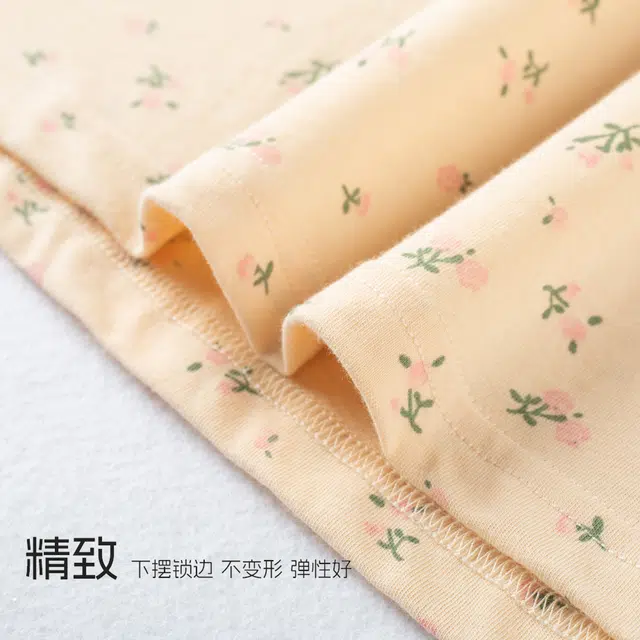 俏佳人 妈妈装纯棉碎花中老年宽松大码短袖打底衣 女款