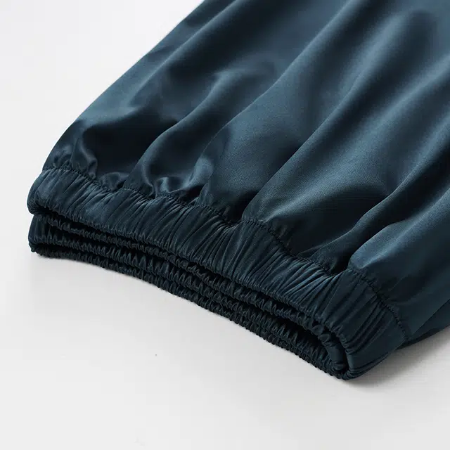 俏佳人 丝滑冰丝高级感开衫翻领纯色简约休闲亲肤透气舒适家居服长袖长裤睡衣套装 男款