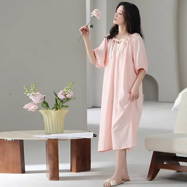 俏佳人 带胸垫短袖舒适透气可外穿亲肤家居服睡裙 女款