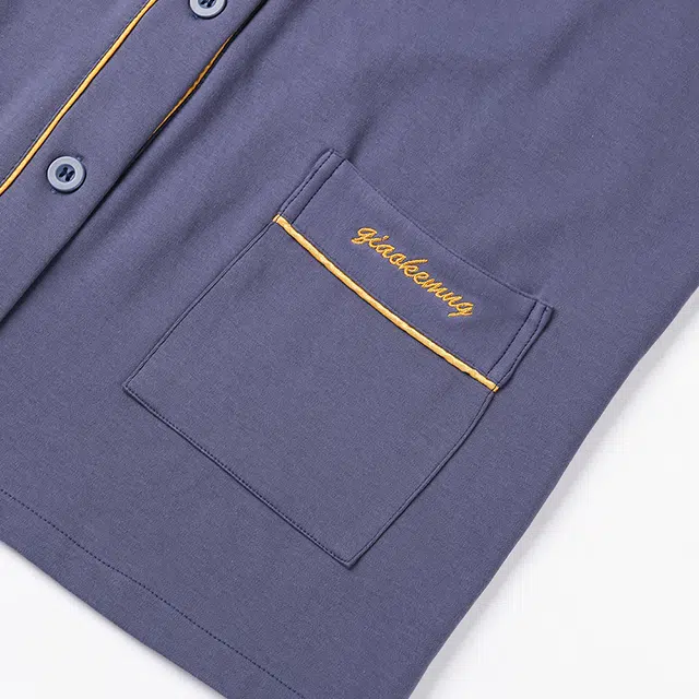 俏佳人 纯色简约开衫和尚领家居服休闲宽松亲肤舒适透气可外穿长袖长裤睡衣套装 男款