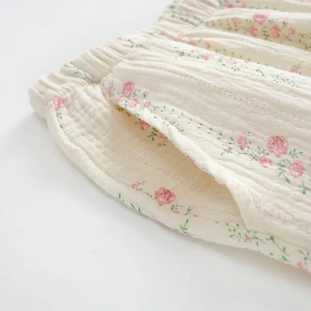 俏佳人 云朵棉系列 甜美开衫翻领花卉条纹舒适亲肤透气休闲宽松长袖长裤家居服睡衣套装 女款