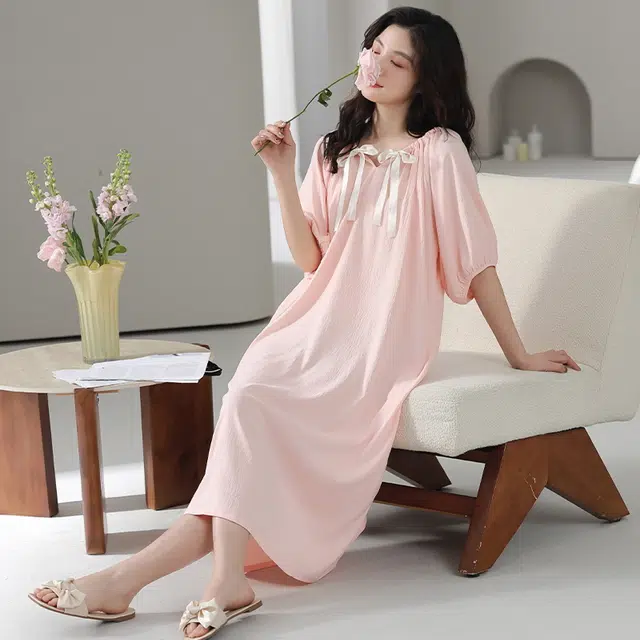 俏佳人 带胸垫短袖舒适透气可外穿亲肤家居服睡裙 女款