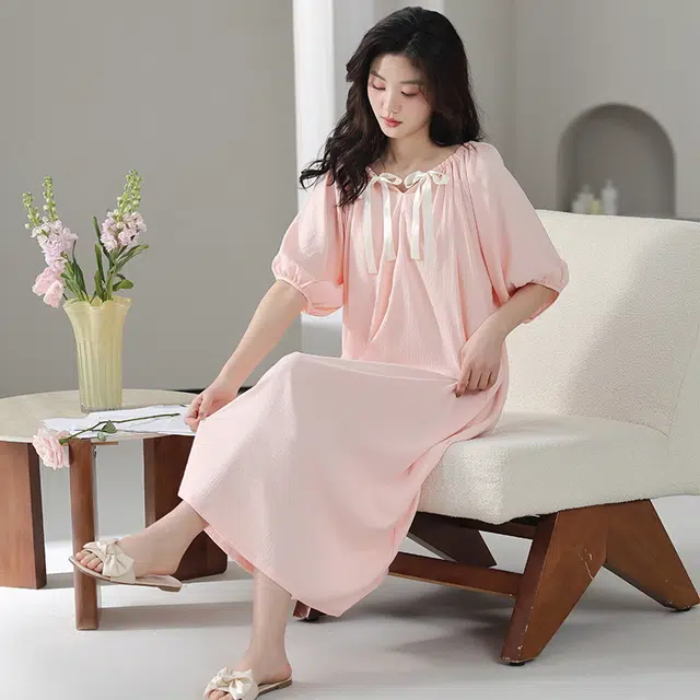 俏佳人 带胸垫短袖舒适透气可外穿亲肤家居服睡裙 女款