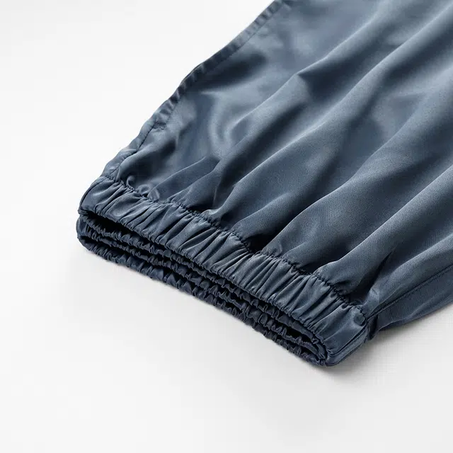 俏佳人 丝滑冰丝高级感翻领开衫纯色简约休闲亲肤透气舒适家居服长袖长裤睡衣套装 男款