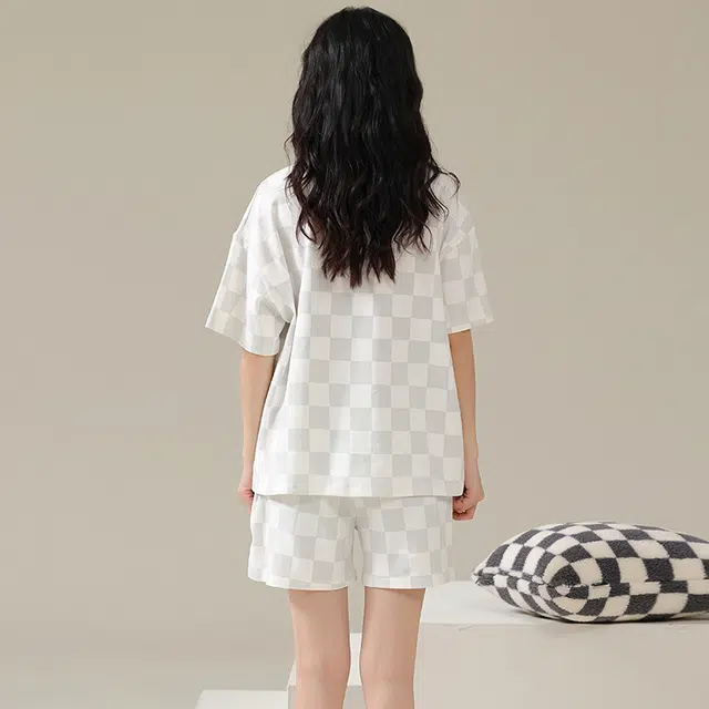 俏佳人 卡通柔软亲肤休闲可外穿短袖慵懒家居服睡衣套装 女款