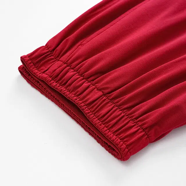 俏佳人 鸿运喜庆纯棉圆领套头假两件上衣休闲长裤宽松舒适亲肤透气可外穿家居服睡衣套装 女款