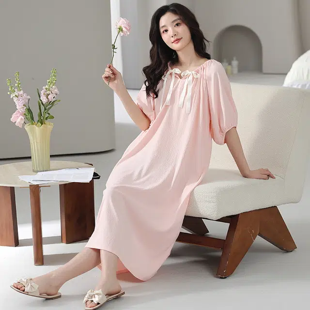 俏佳人 带胸垫短袖舒适透气可外穿亲肤家居服睡裙 女款