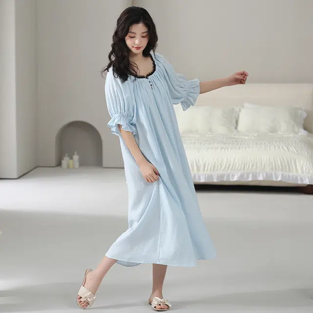 俏佳人 带胸垫短袖舒适可外穿透气亲肤家居服睡裙 女款