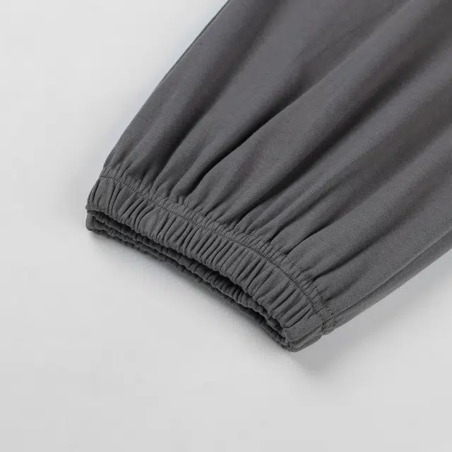 俏佳人 纯色开衫和尚领简约家居服宽松休闲亲肤舒适透气可外穿长袖长裤睡衣套装 男款