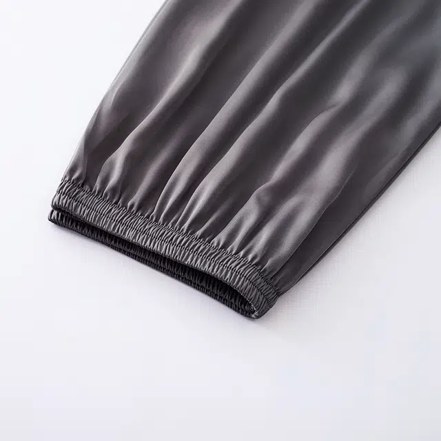 俏佳人 丝滑冰丝高级感开衫翻领纯色简约休闲家居服亲肤舒适透气长袖长裤睡衣套装 男款