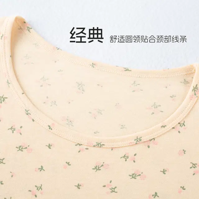 俏佳人 妈妈装纯棉碎花中老年宽松大码短袖打底衣 女款