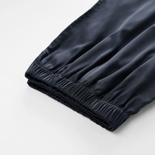 俏佳人 丝滑冰丝高级感开衫翻领简约休闲纯色家居服亲肤舒适透气长袖长裤睡衣套装 男款