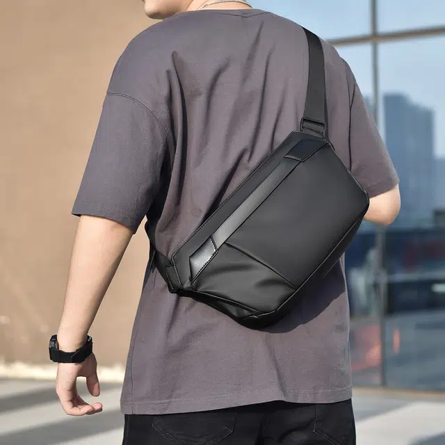 泰克森 简约时尚轻便户外 牛津布 胸包 男女同款情侣款 黑色/灰色/绿色