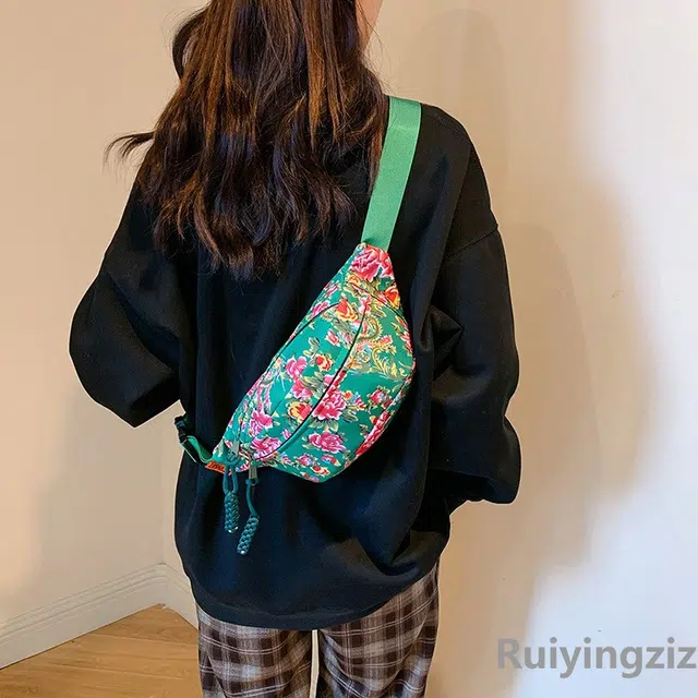泰克森 个性百搭时尚百搭 尼龙 腰包斜挎包 小号 男女同款情侣款 黑色/红色/绿色/蓝色