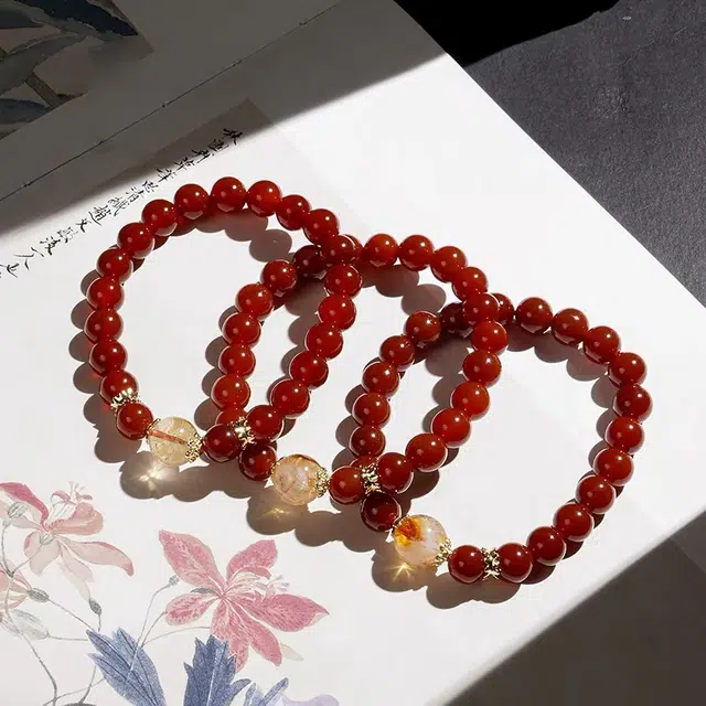 翡翠王朝 吉祥如意招财纳福转运珠串一夜暴富学业顺利新中式国风轻奢高级感万事顺遂好运天然 玛瑙 手串 女款